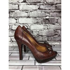 Frye Company Gail Pump Burgundy Rust Distressed Stiletto Heels Women Sz 9M US/40